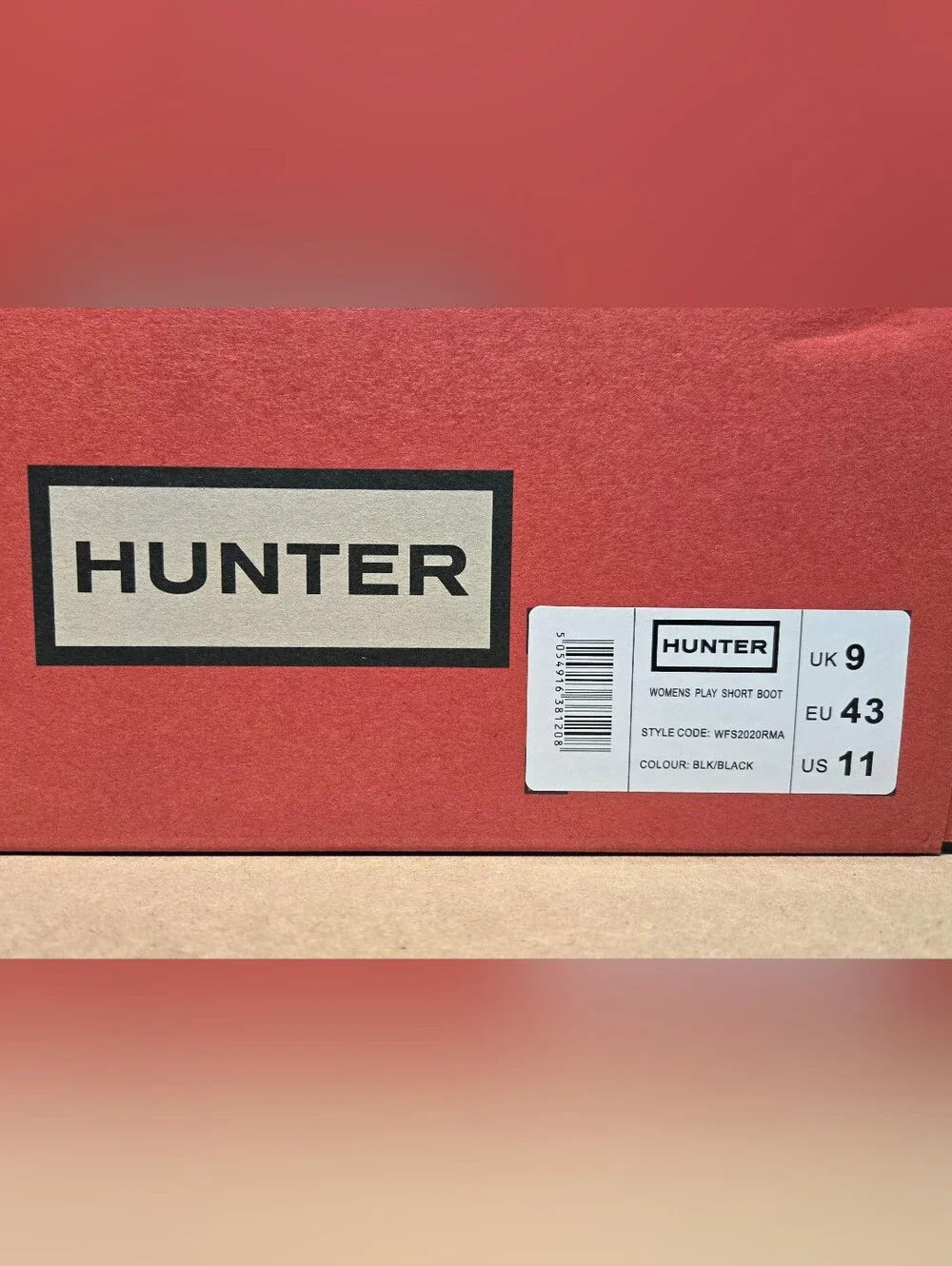 Hunter Women’s 11 Play Short Rain Boots Rubber Waterproof Wellies - Black